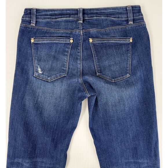 White House Black Market Crop Distressed Blue Jeans Women's Size 4 (Fit 28x28) - Picture 4 of 13